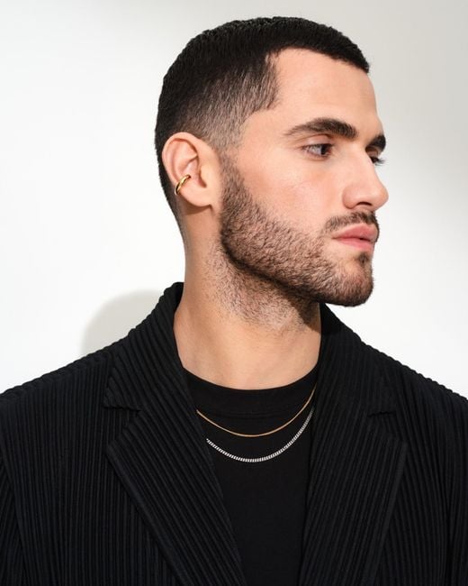 Tom Wood White Curb Chain M Satin Necklace for men
