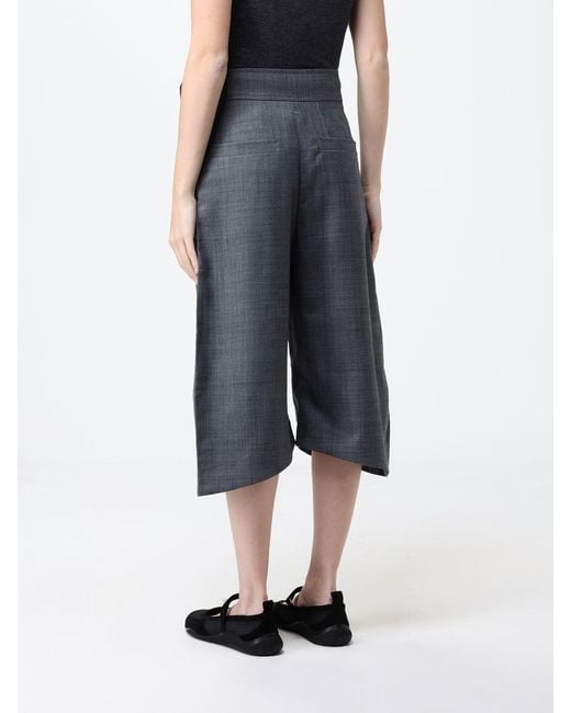 Ganni Blue High-Waist Wide-Leg Pants