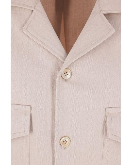 Eleventy White Short-Sleeved Button-Up Shirt for men