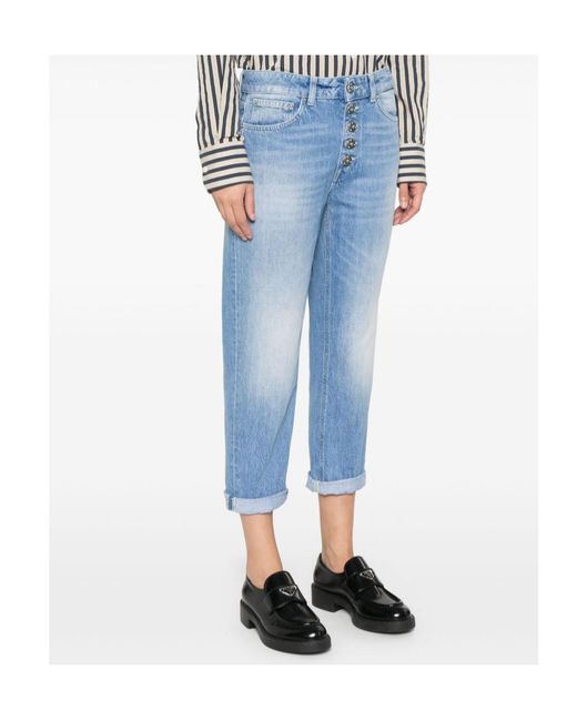 Dondup Blue Slim-Fit Distressed Jeans