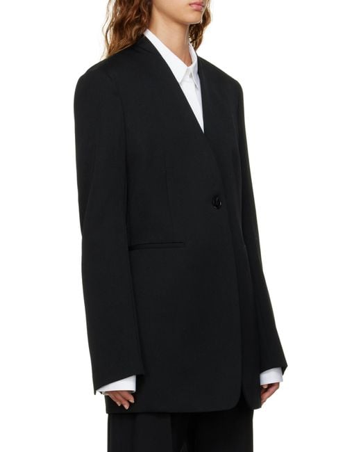 Jil Sander Black Single-Breasted Tailored Jacket