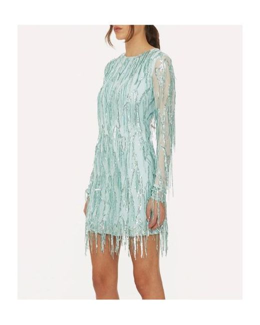 ROTATE BIRGER CHRISTENSEN Blue Long Sleeve Mini Dress
