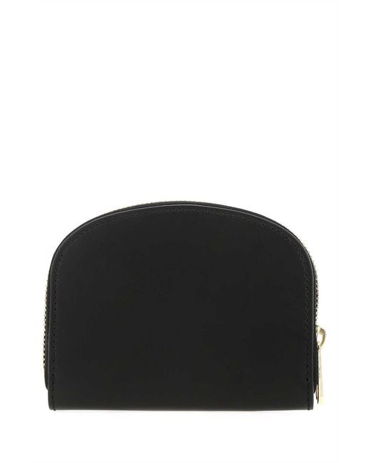 A.P.C. Black Demi Lune Compact Wallet