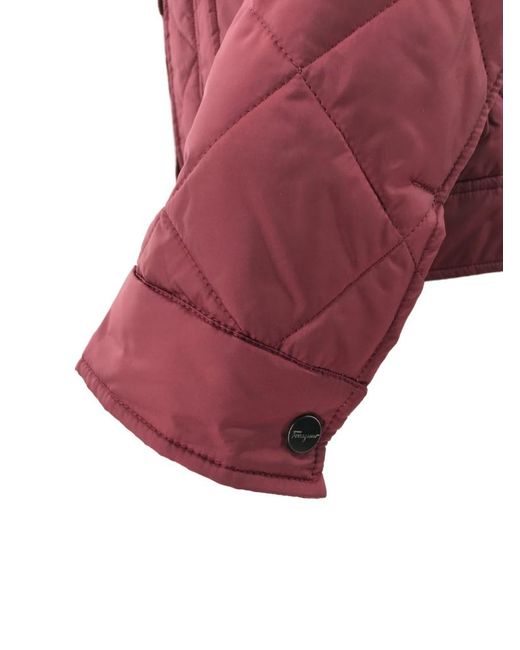 Ferragamo Red Quilted Cotton Suit With Standing Collar for men