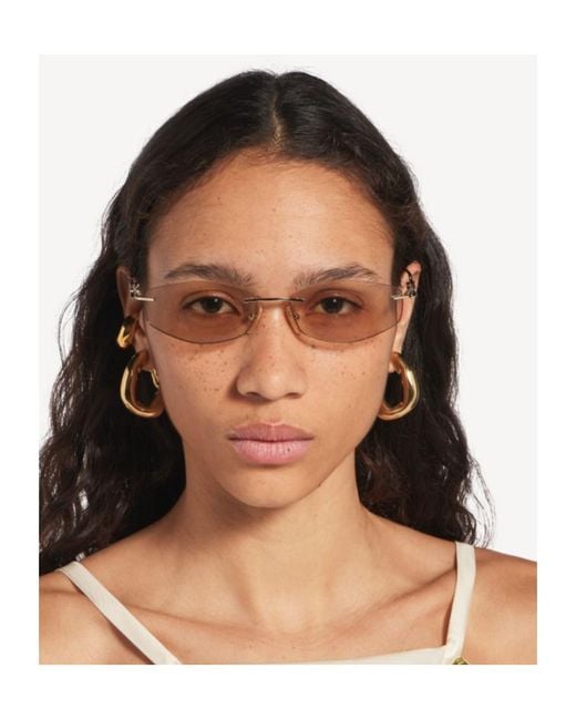 Balenciaga White Nano D-Frame Sunglasses