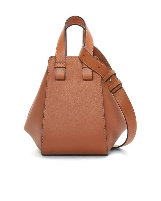 Loewe Brown Hammock Logo Embossed Shoulder Bag