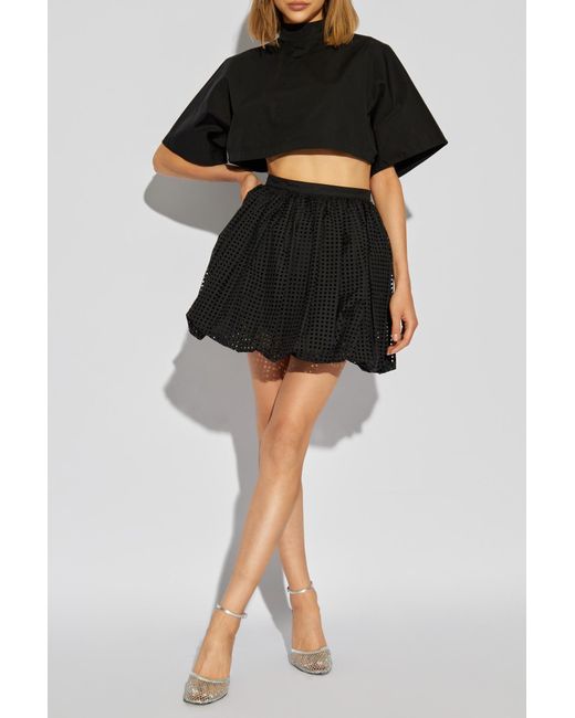 Alaïa Black Alaïa Polka Dot Pattern Mini Skirt