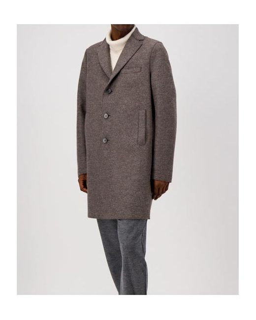 Harris Wharf London Gray Boxy Coat Pressed Wool for men