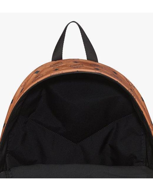 MCM Brown Logo Printed Backpack for men