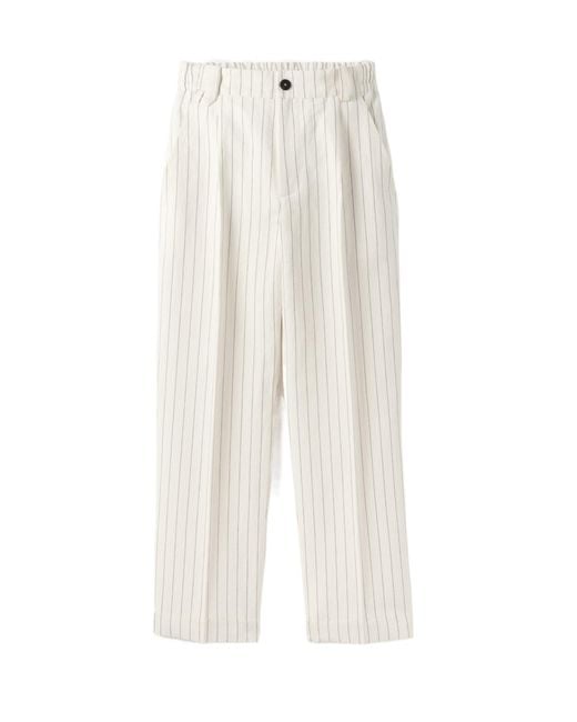 Jacquemus White Striped Tapered Pants for men