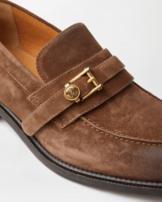 Versace Brown Primo Crosta Loafers for men