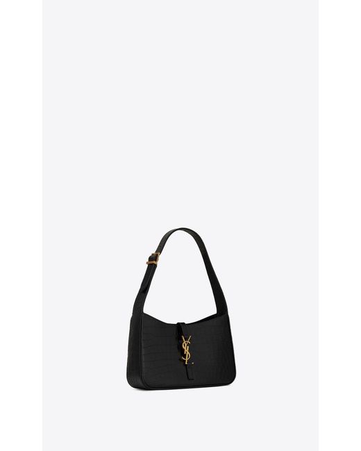 Saint Laurent Black Le 5 À 7 Embossed Shoulder Bag