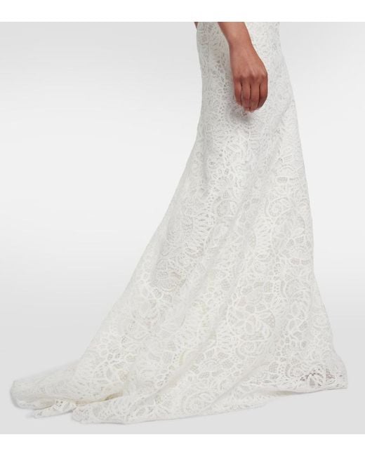 Vivienne Westwood White Bridal Nova Cora Off-Shoulder Lace Gown