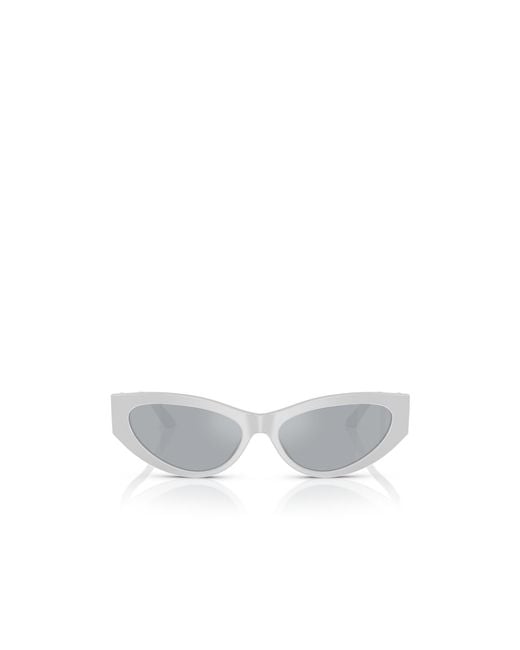 Versace White Geometric Frame Sunglasses