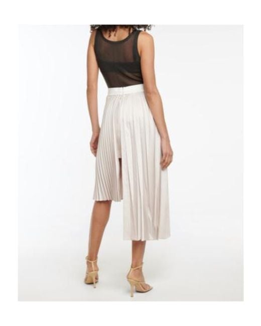 Peter Do White Pleated Asymmetric Midi Skirt