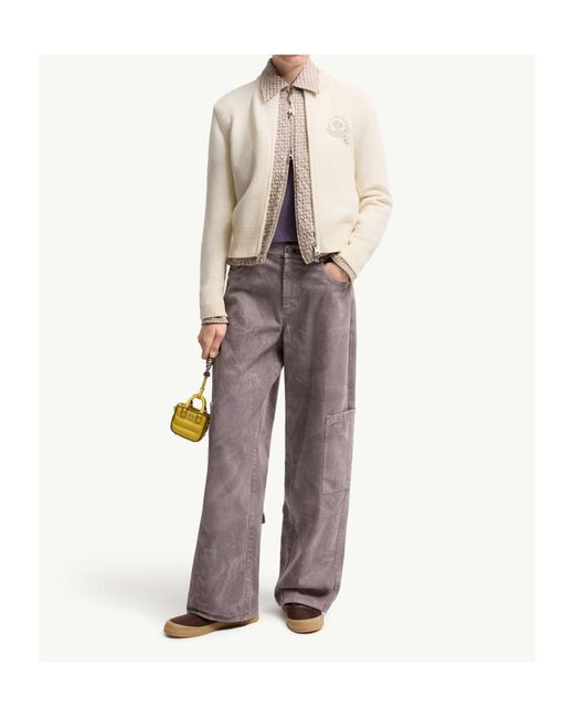 Moncler White Wool Cashmere Blend Zip-Up Cardigan