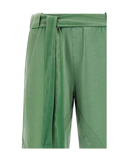 The Attico Green Front-Slit Pants