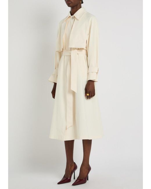 Herno Natural Belted Woven Trench Coat