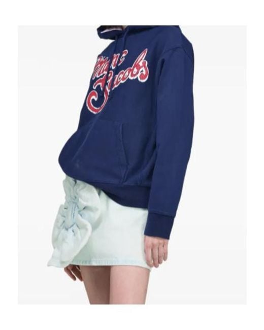 Marc Jacobs Blue Logo-Print Hoodie