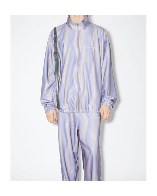 Acne Purple Abstract-Print Track Jacket for men