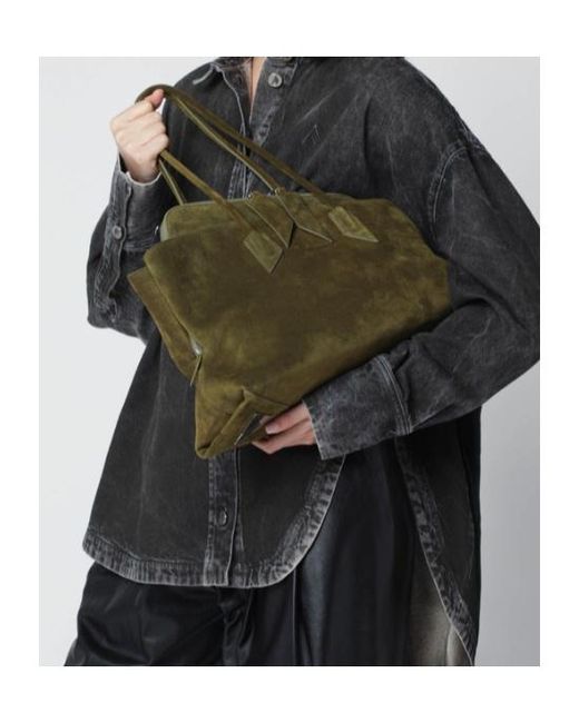 The Attico Green Medium La Passeggiata Shoulder Bag