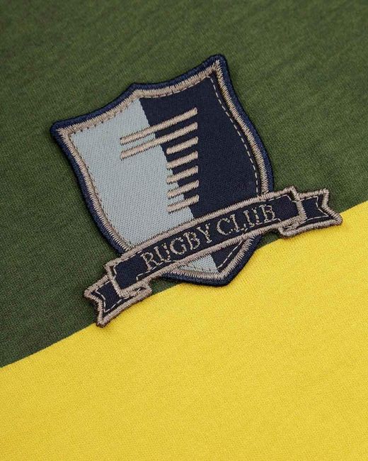 EA7 Yellow Logo Patch Polo Shirt for men