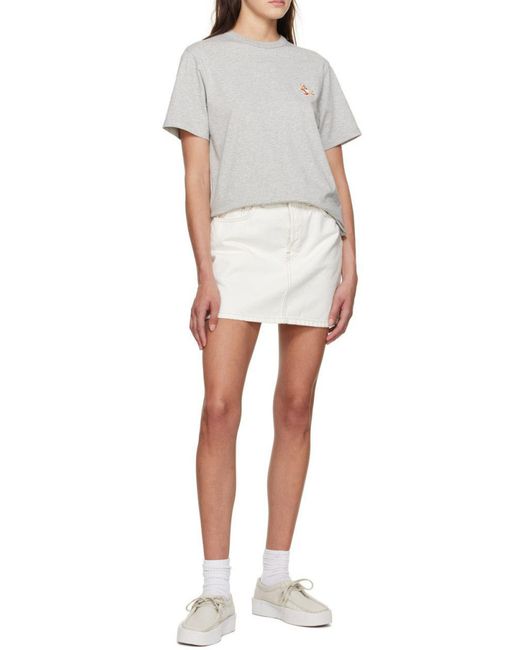Maison Kitsuné Gray Maison Kitsuné Chillax Fox Patch T-Shirt for men