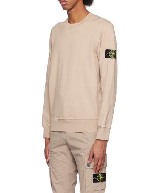 Stone Island Pink Logo Patch Crewneck Sweatshirt for men