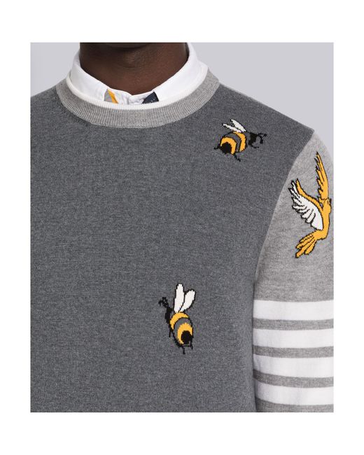 Thom Browne Blue Bar Striped Cardigan for men