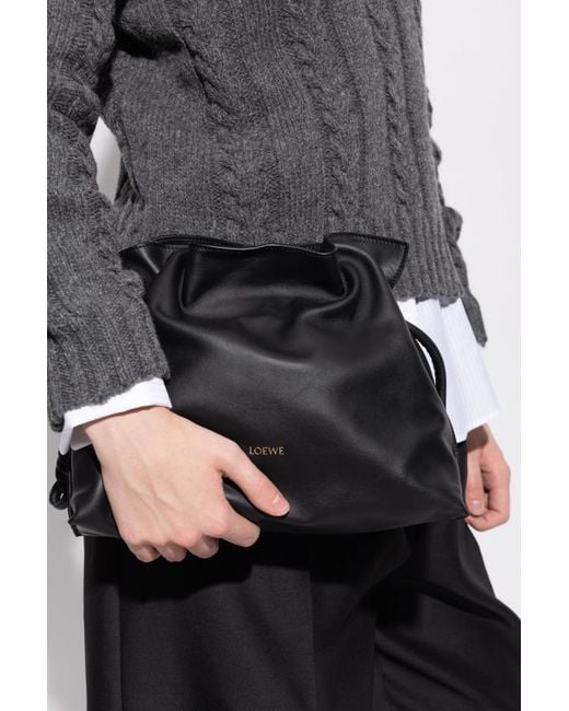 Loewe Black Medium Flamenco Clutch Bag
