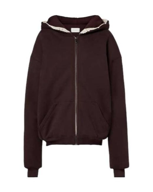 Magda Butrym Purple Long-Sleeved Casual Hooded Sweatshirt