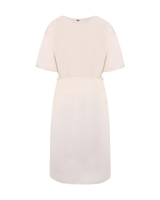 Herno Natural Tie-Waist Short-Sleeve Dress