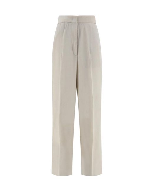 Fabiana Filippi Gray Straight-Leg Tailored Pants