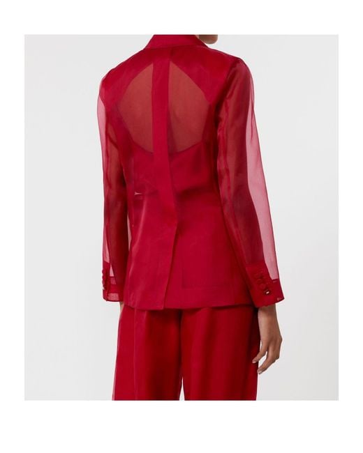 Max Mara Red Pianoforte Double-Breasted Blazer