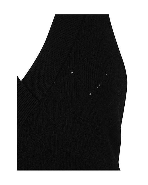 Balmain Black Halterneck Knit Midi Dress