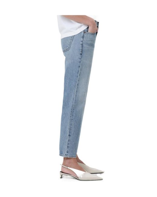 Agolde Blue Valen Mid-Rise Straight Leg Jeans
