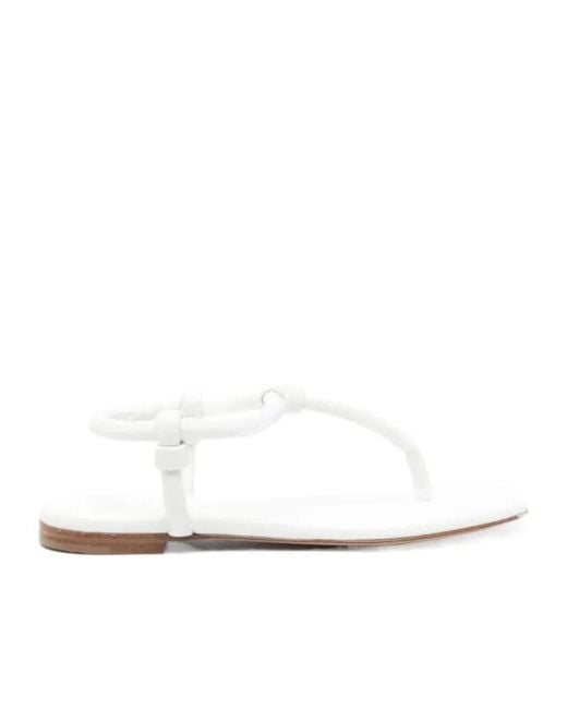 Gianvito Rossi White Leather Sandals