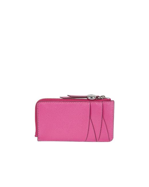 Tory Burch Pink Logo Embossed Wallet
