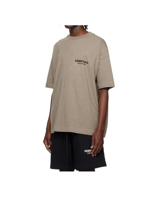 Fear Of God Gray Classic Logo T-Shirt for men