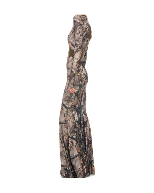 Norma Kamali Green Long Sleeve Turtle Fishtail Gown