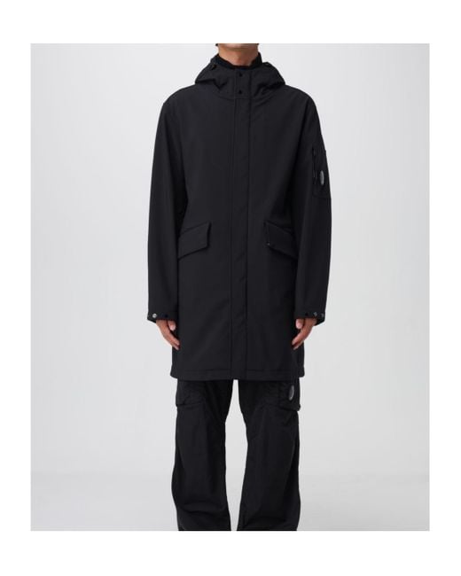 C P Company Black Lens-Detail Hooded Jacket for men