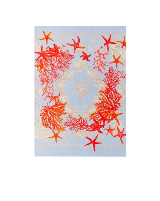 Versace White Barocco Sea Towel for men