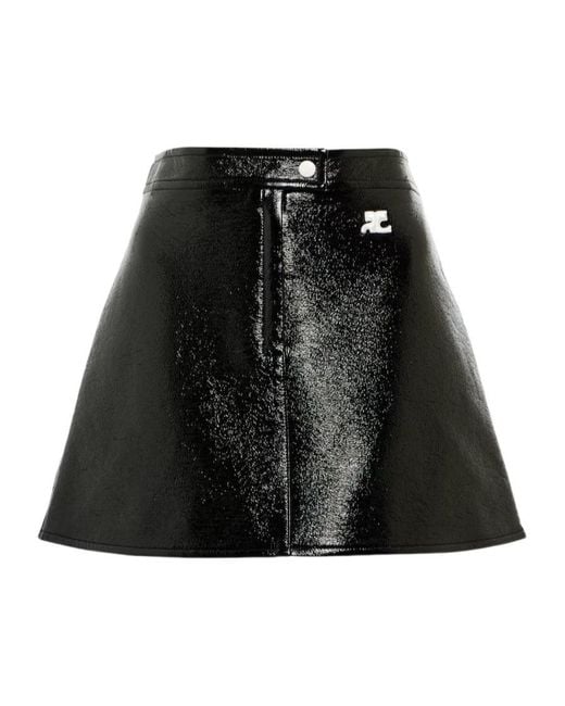 Courreges Black A-Line Skirt