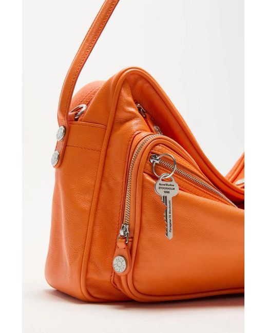 Acne Orange Camero Leather Shoulder Bag