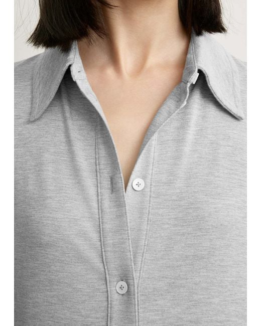 Totême Gray Fitted Jersey Shirt