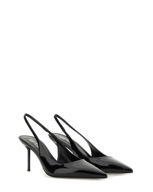 Paris Texas Black Pointed Toe Heeled Pumps