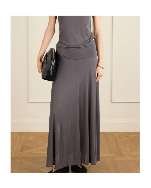 St. Agni Brown Ribbed Midi Skirt