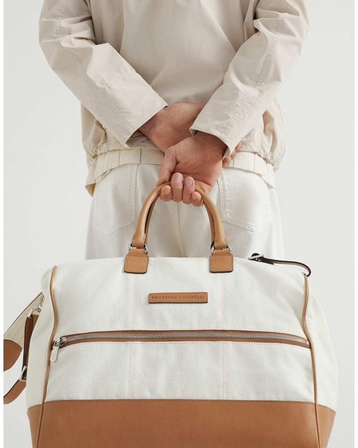 Brunello Cucinelli Natural Summer Holdall for men