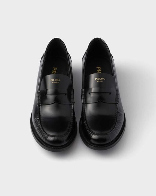 Prada Black Ruched Slip-On Loafers