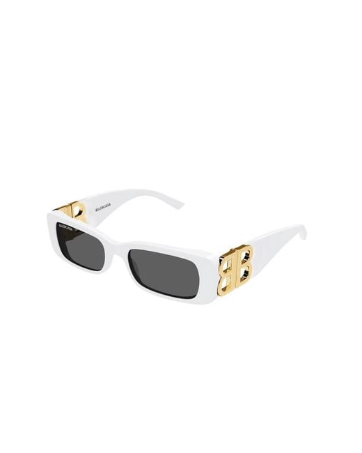 Balenciaga White Eyewear Dynasty Rectangular-Frame Sunglasses